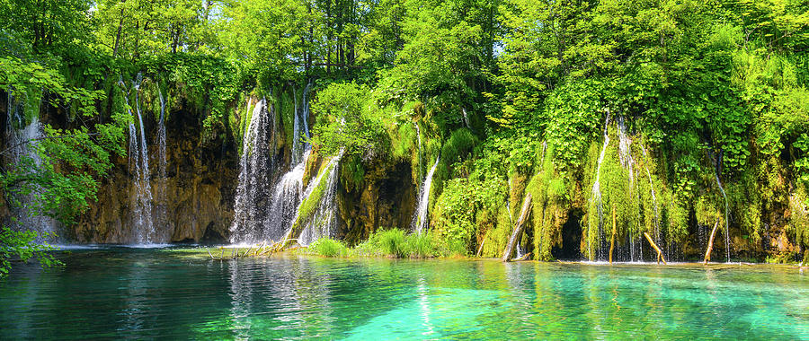 Waterfalls at Plitvice National Park in Croatia #1 Photograph by Brandon Bourdages