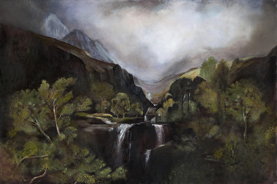 Mountain Painting - Waterfalls #1 by Fiona Jack   