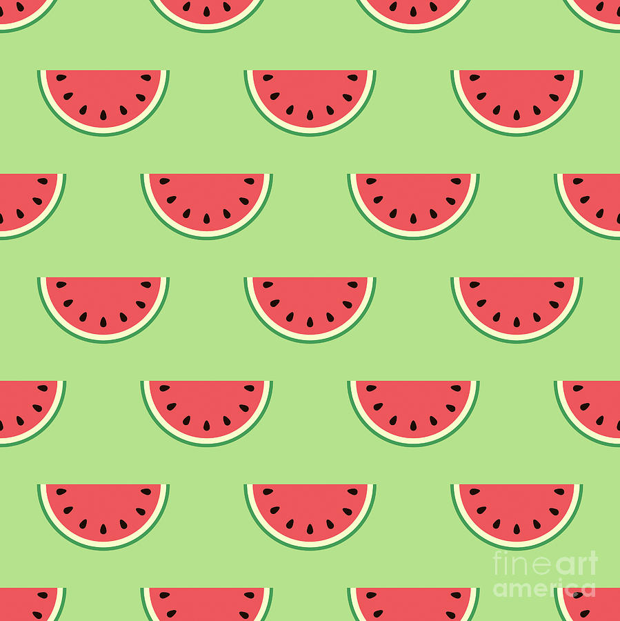 Abstract Painting - Watermelon pattern #1 by Alina Krysko