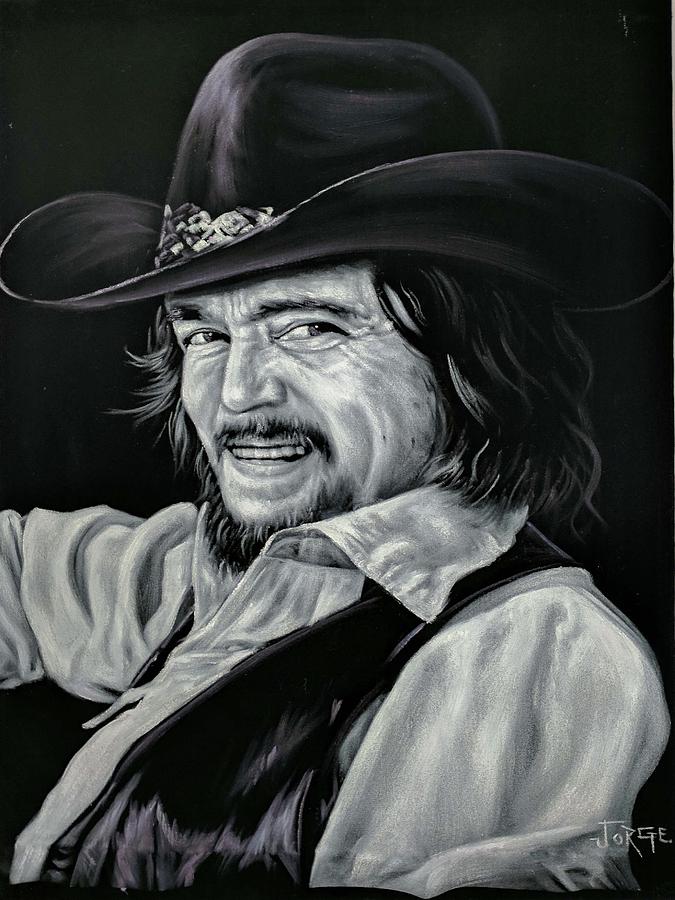 Waylon Jennings portrait Painting by Jorge Terrones - Pixels