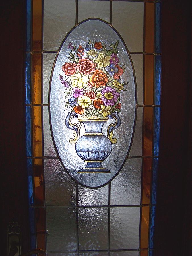 Wazon Z Kwiatami #1 Glass Art by Justyna Pastuszka