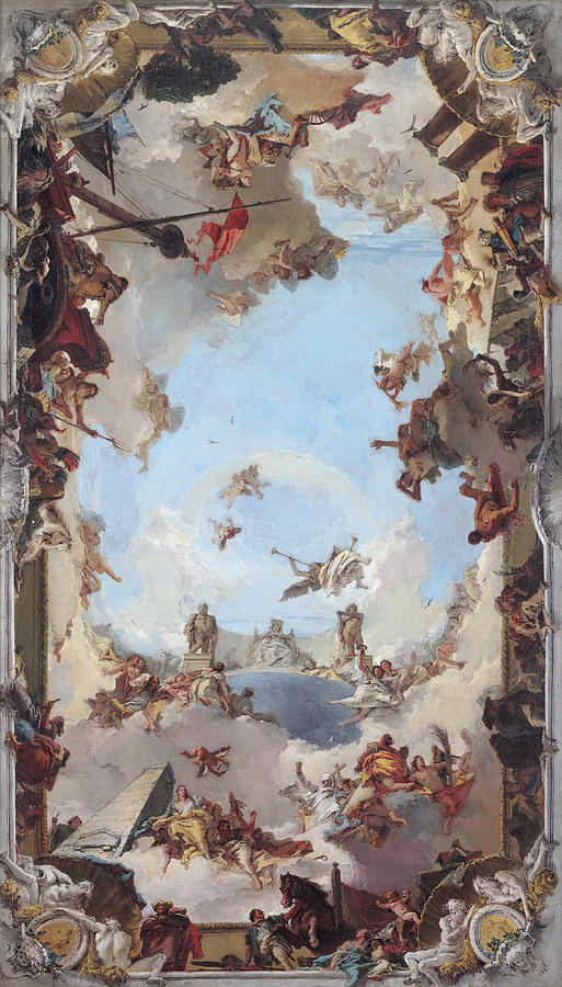 Wealth and Benefits of the Spanish Monarchy  Painting by Giovanni Battista Tiepolo