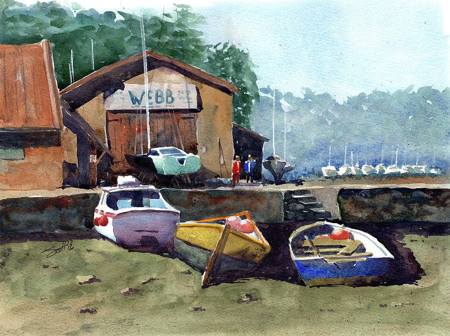 Webb at Pin Mill #1 Painting by Scott Brown