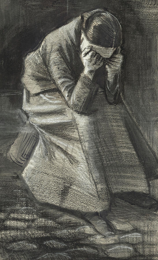 Vincent Van Gogh Drawing - Weeping Woman by Vincent Van Gogh
