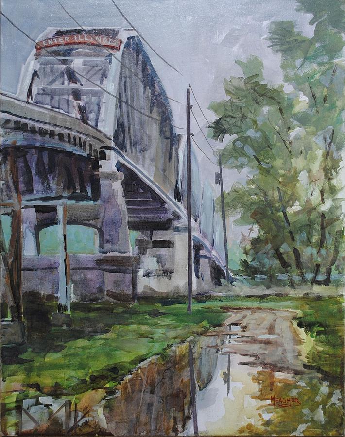 Bridge Painting - Welcome To Illinois #1 by Spencer Meagher