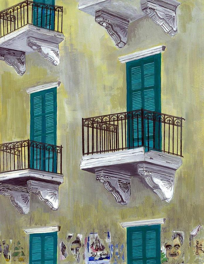 West Beirut Terraces Painting by Joe Dagher