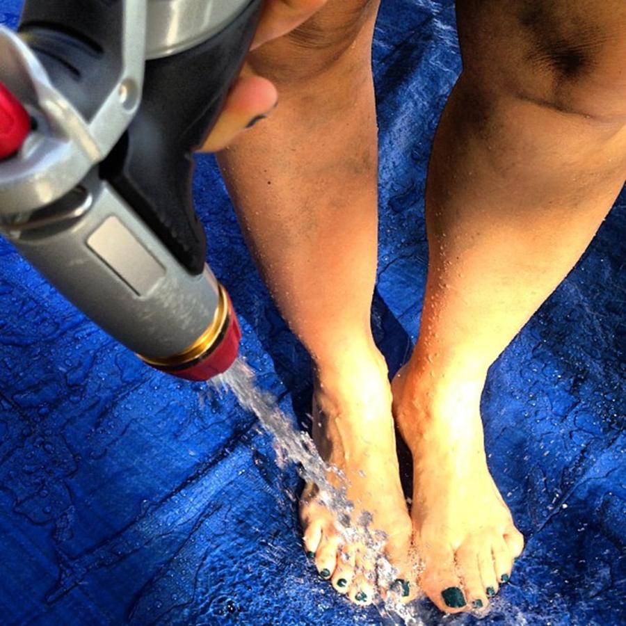Wet Blue Toes #1 Photograph by Juan Silva