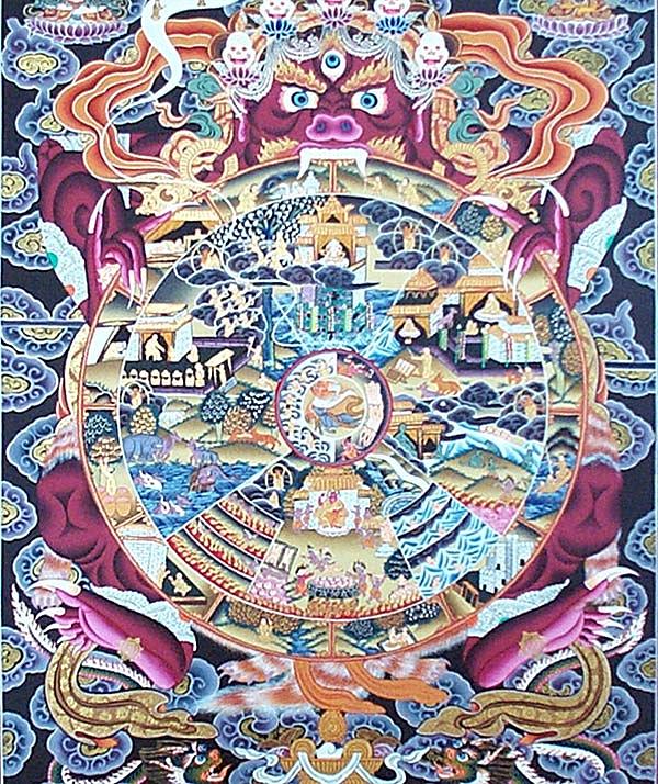 Wheel Of Life #1 Painting by Navaram Shrestha