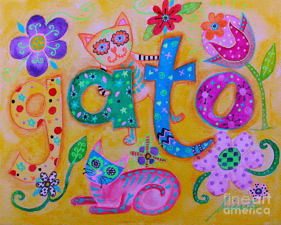 Whimsical Cats #1 Painting by Pristine Cartera Turkus
