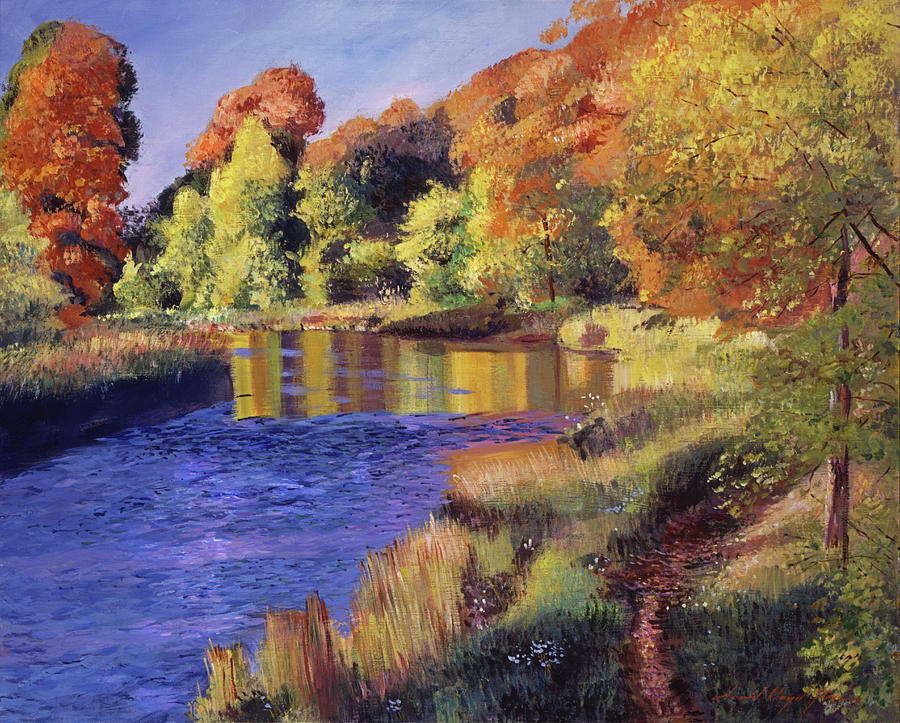Whispering River #1 Painting by David Lloyd Glover