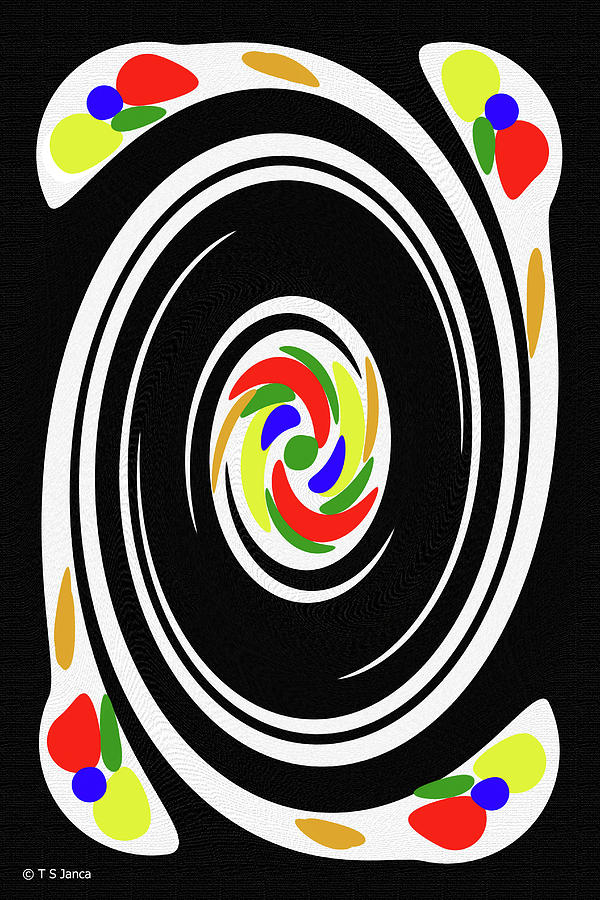 White And Colored Dots Abstract #1 Digital Art by Tom Janca