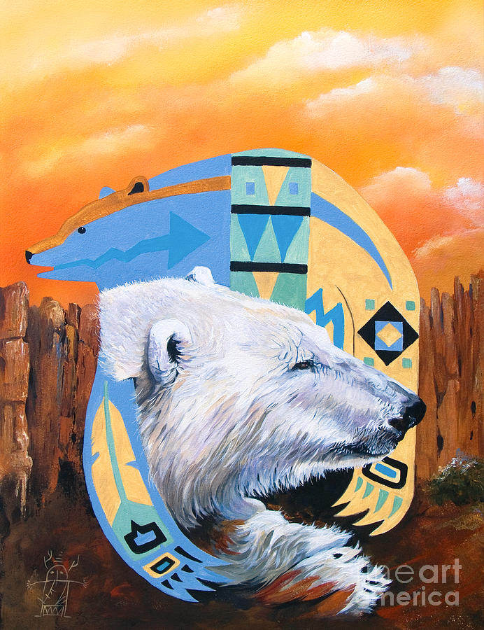 White Bear goes Southwest Painting by J W Baker