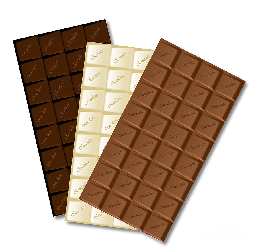 Chocolate Digital Art - White Chocolate Bar by Bigalbaloo Stock Chocolate Digital Art - White Chocolate Bar by Bigalbaloo Stock