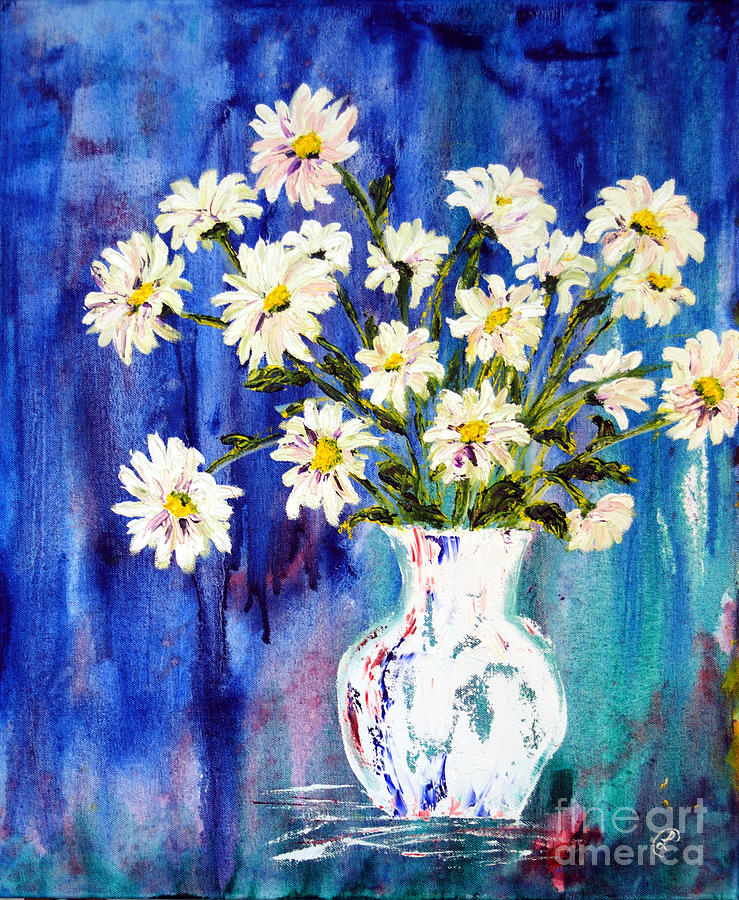 Flower Painting - White Daisies #1 by Lynda Cookson