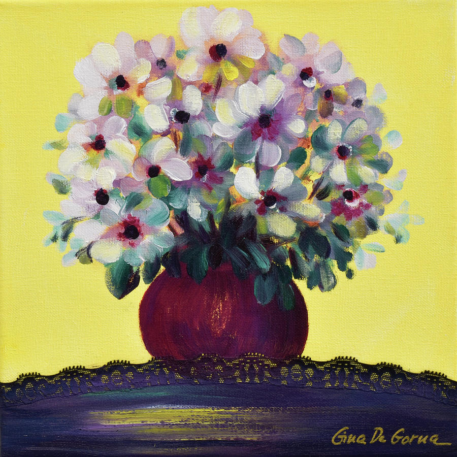 White Flowers #1 Painting by Gina De Gorna