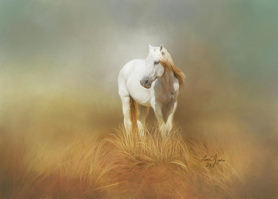 Horse Digital Art - White Horse #2 by Lena Auxier
