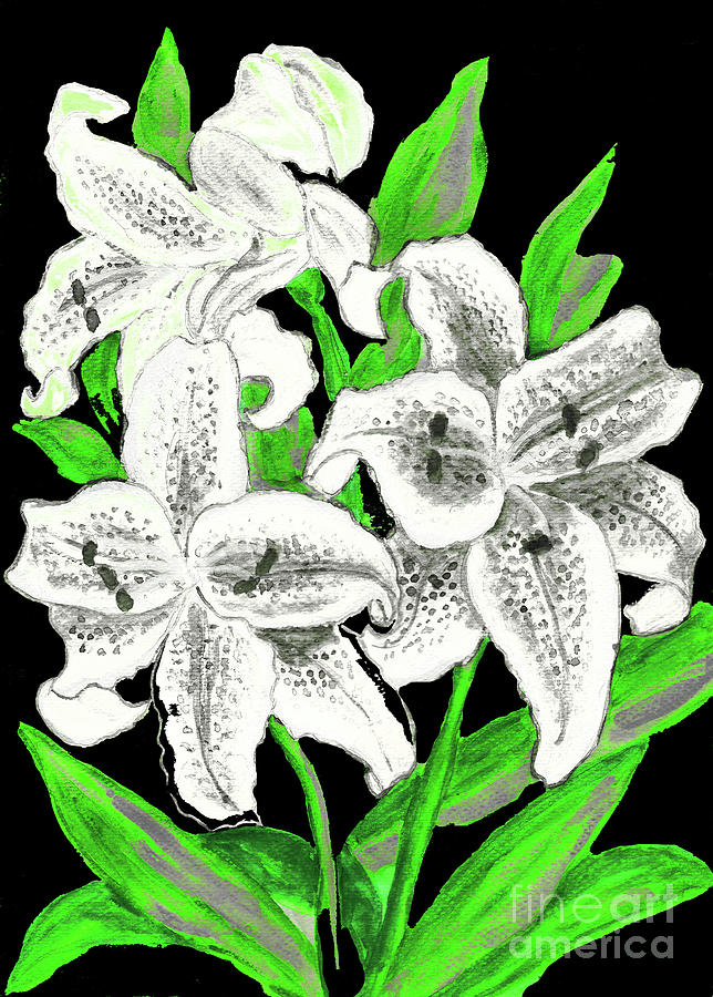  White lilies #1 Painting by Irina Afonskaya