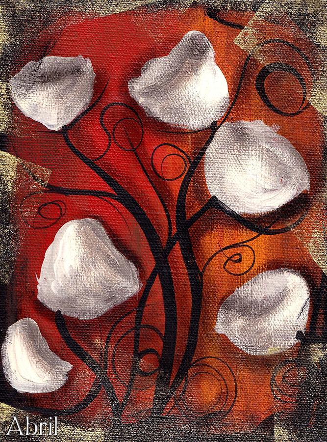 White Poppies #2 Painting by Abril Andrade