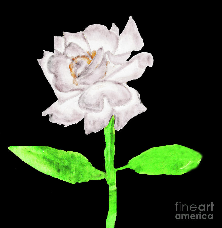 White rose, painting #1 Painting by Irina Afonskaya