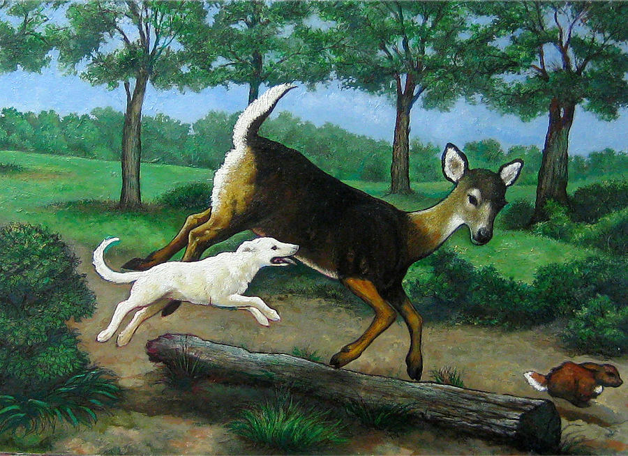 Deer Painting - White Tails #1 by Patrick Dee Rankin