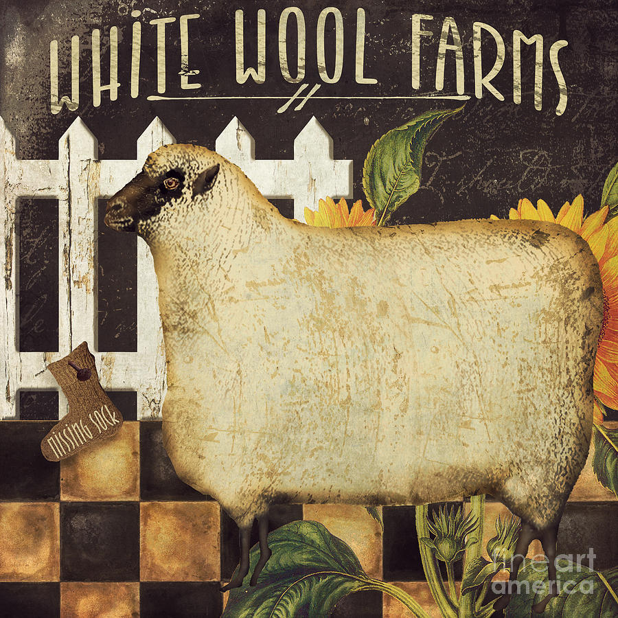 White Wool Farms #2 Painting by Mindy Sommers