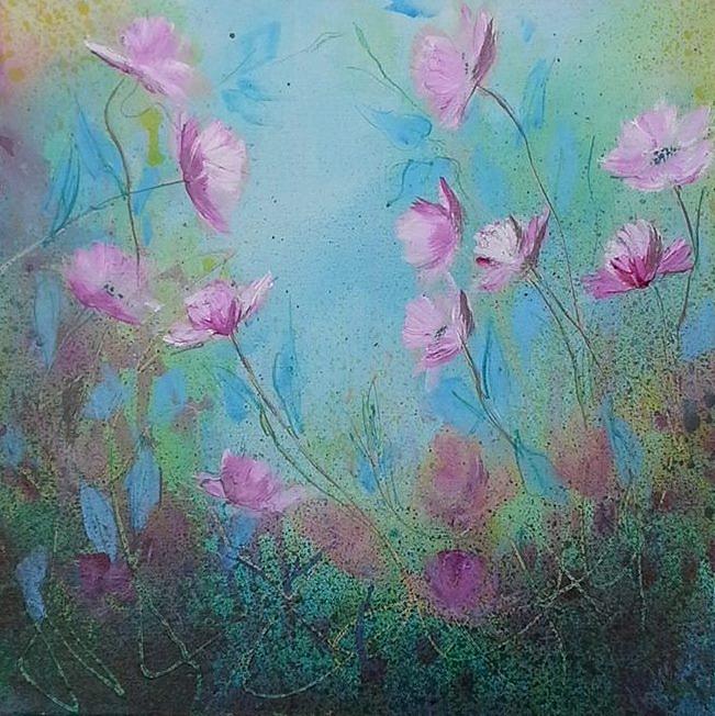 Wild Poppies #2 Painting by Almeta Lennon