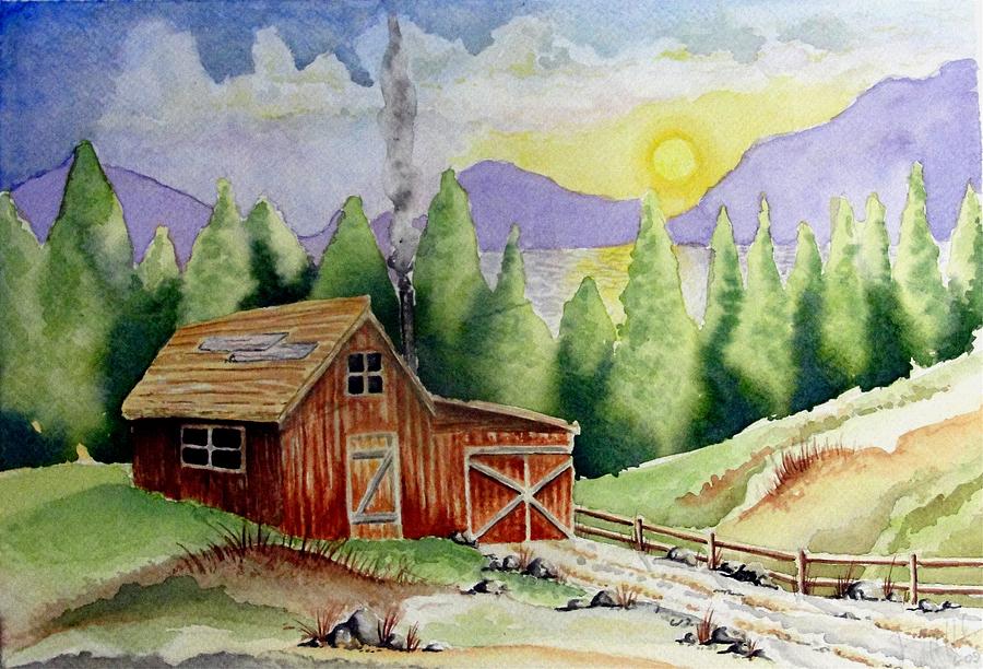 Wilderness Cabin #1 Painting by Jimmy Smith