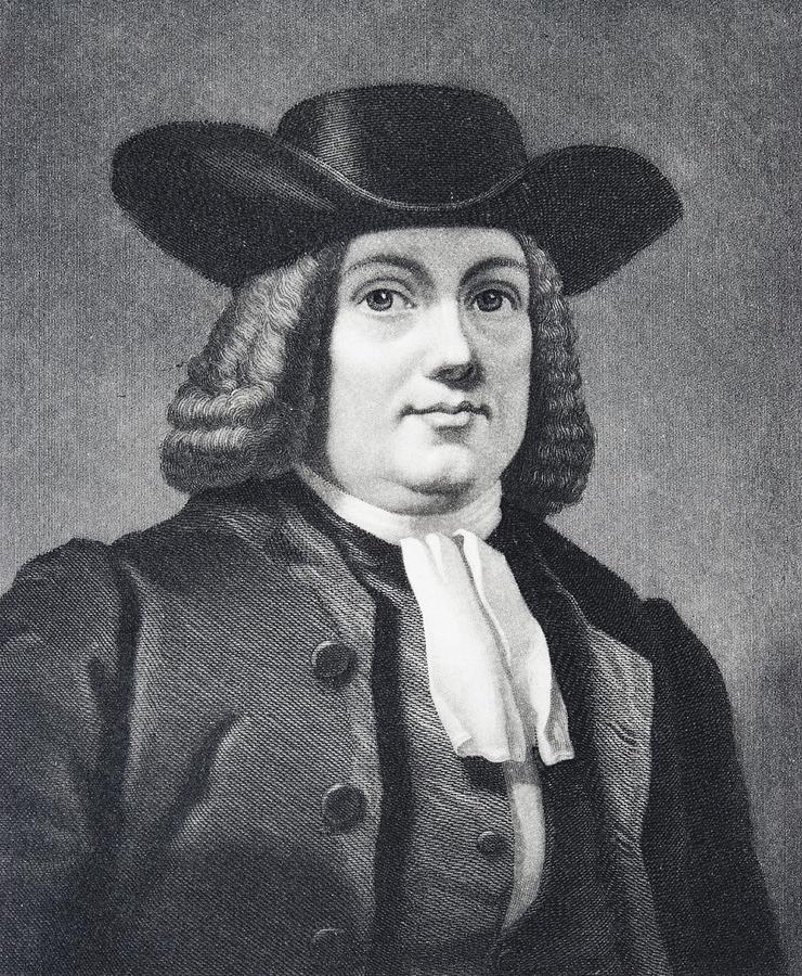 Portrait Drawing - William Penn 1644 To 1718 English #1 by Vintage Design Pics