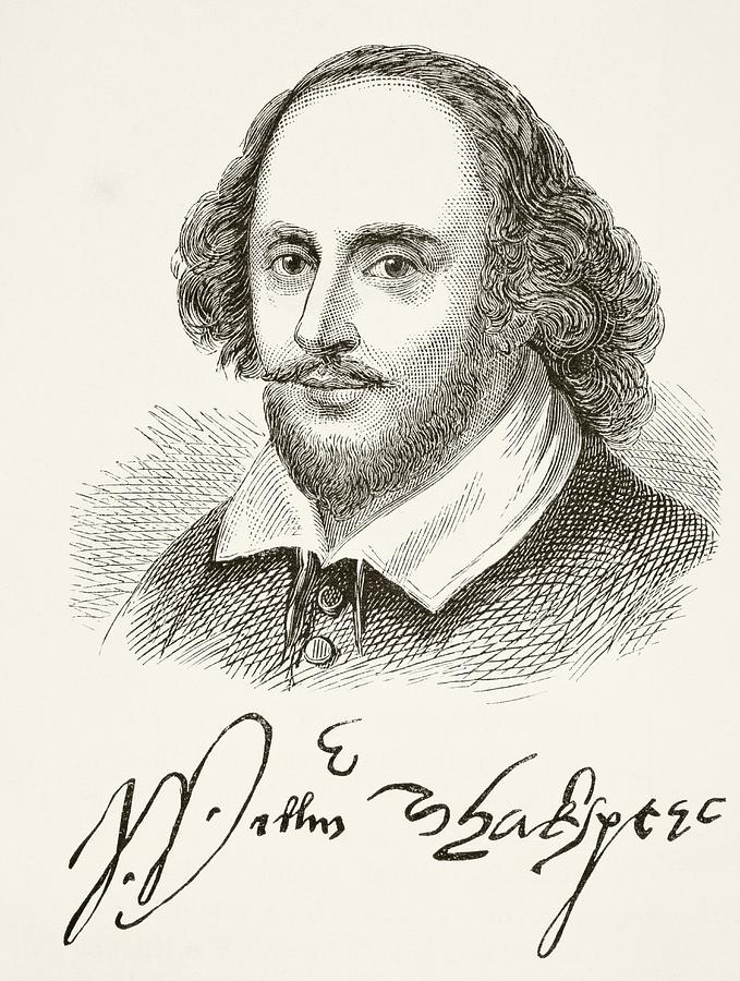 William Shakespeare 1564 To 1616 Drawing by Vintage Design Pics | Fine