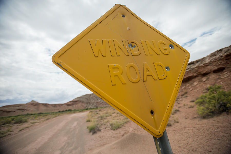 Winding Road Sign #2 Photograph by Matthew Lit