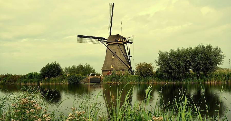 Windmill And Canal - The Netherlands #1 Photograph by Mountain Dreams