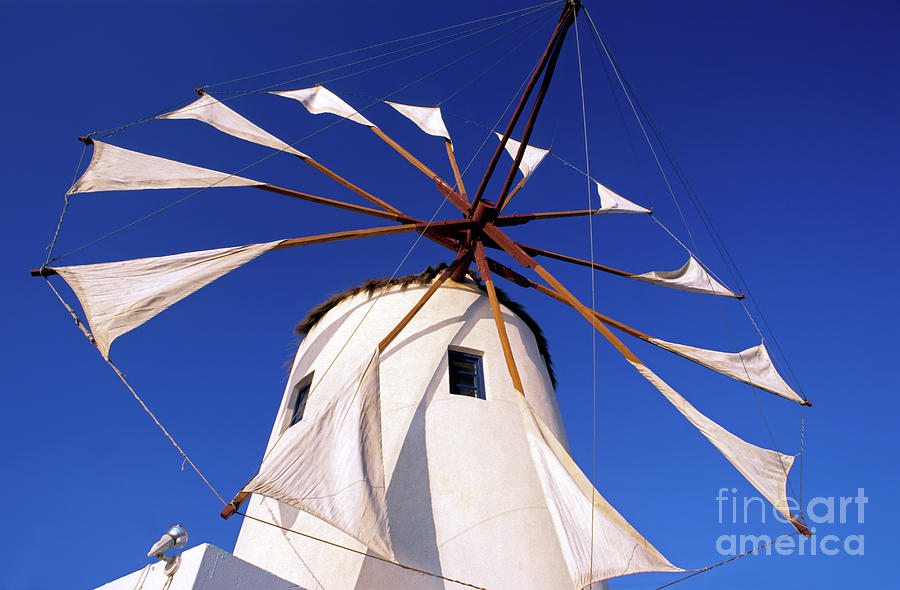 Windmill in Oia town #1 Photograph by George Atsametakis