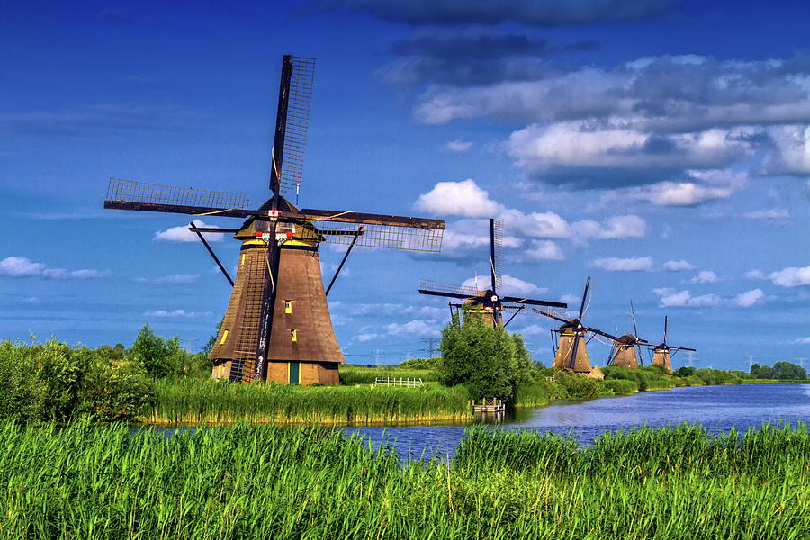 Windmills in Kinderdijk, Holland, Netherlands #1 Photograph by Elenarts - Elena Duvernay photo