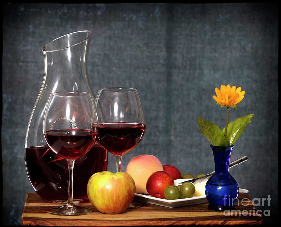 Wine and Fruit #1 Photograph by Cecil Fuselier