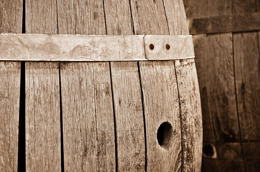 Beer Photograph - Wine Barrel in Cellar #2 by Brandon Bourdages