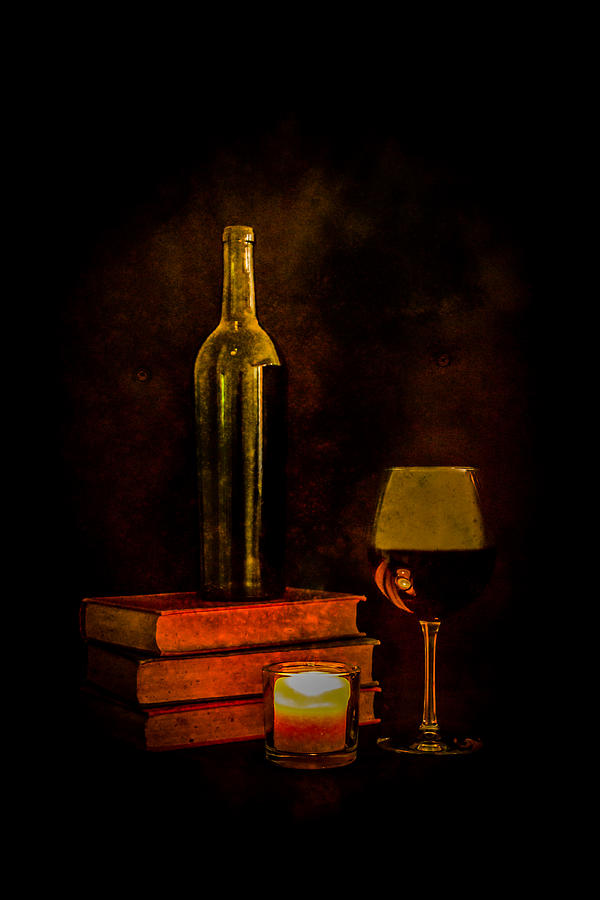 Book Photograph - Red Wine by Candlelight #2 by Erin Cadigan