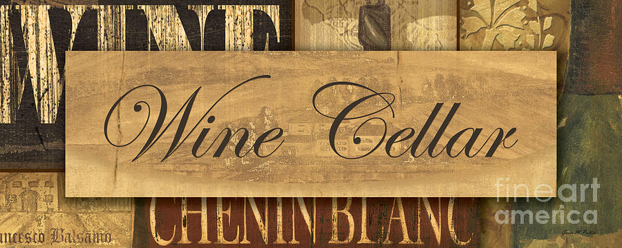 Wine Painting - Wine Cellar Collage #1 by Grace Pullen