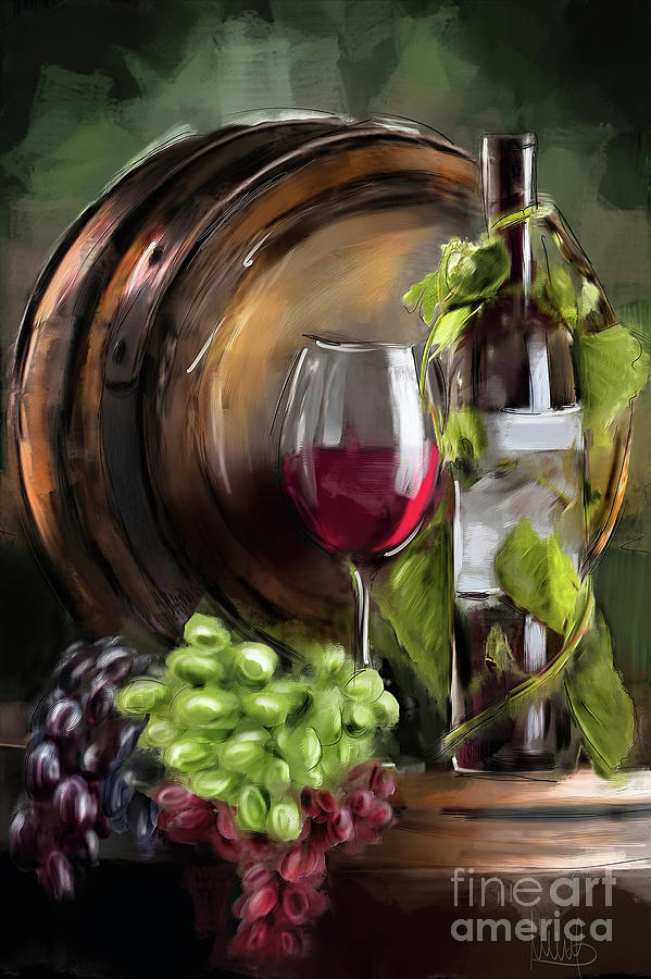Wine Cellar #1 Mixed Media by Melanie D