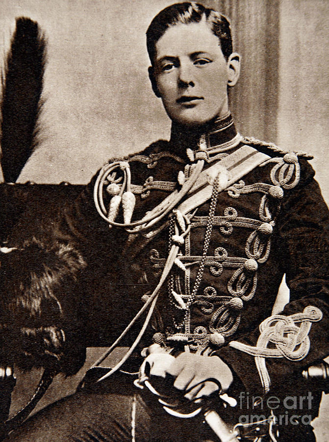 Winston Churchill as a Second Lieutenant in the 4th Queens Own Hussars Photograph by English School