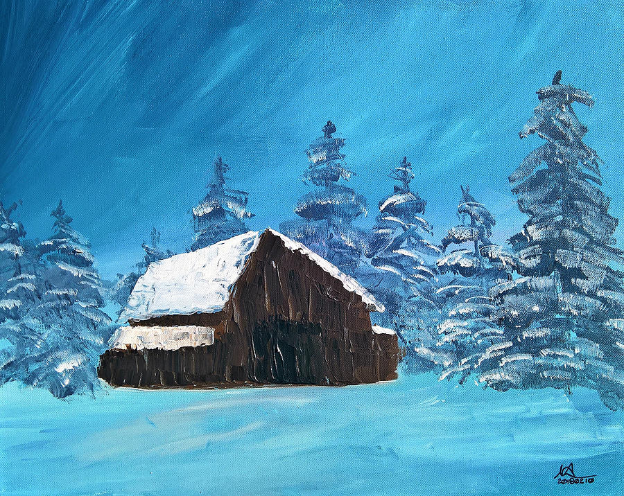 Winter Barn #1 Painting by Mark C Jackson
