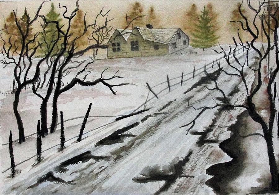 Winter Farmhouse #1 Painting by Jimmy Smith