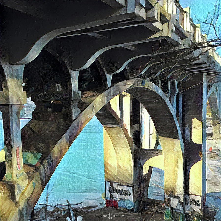 Winter Ford Bridge Painting by Tim Nyberg