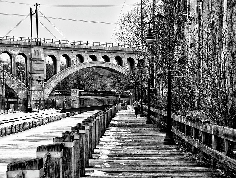Winter in Manayunk Along the Canal #1 Photograph by Bill Cannon
