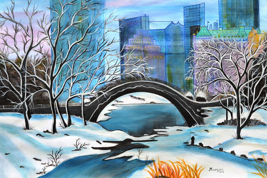 Winter in New York II Painting by Manjiri Kanvinde