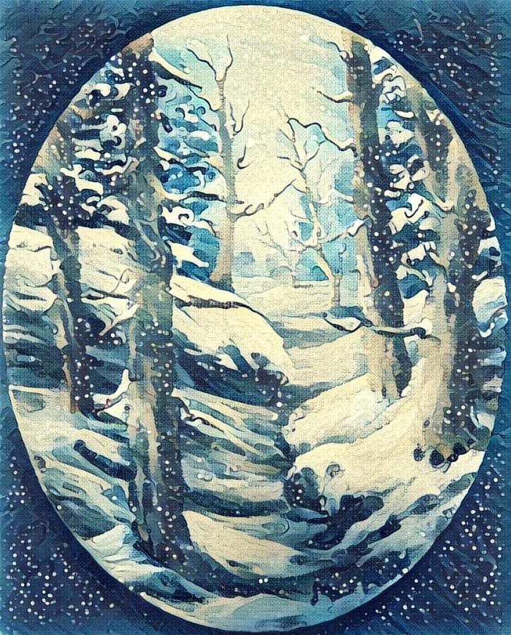 Winter landscape digital #1 Painting by Megan Walsh
