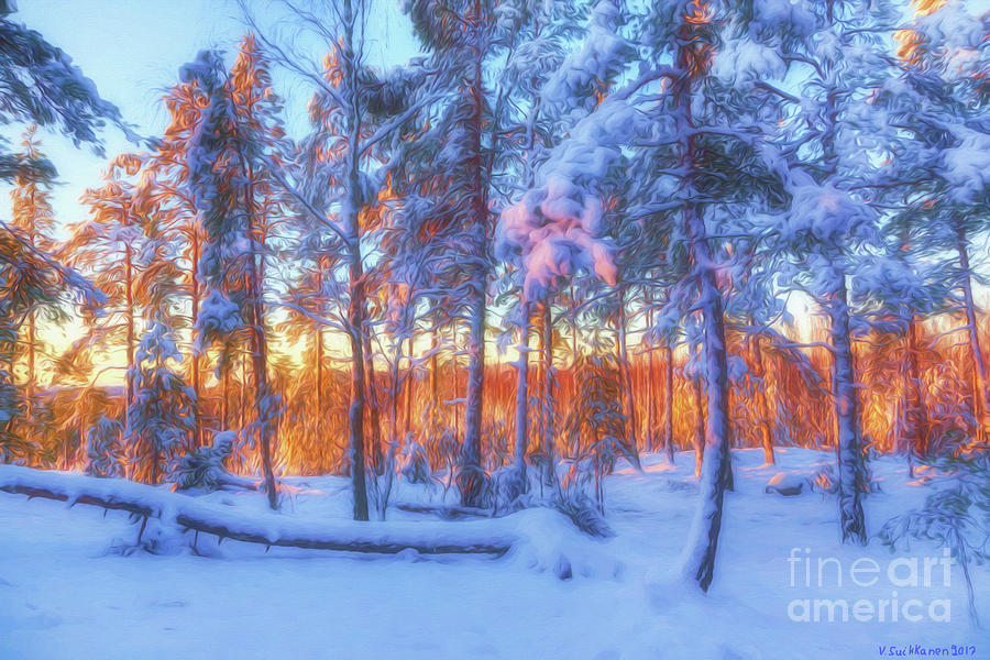 Magic Digital Art - Winter morning #1 by Veikko Suikkanen