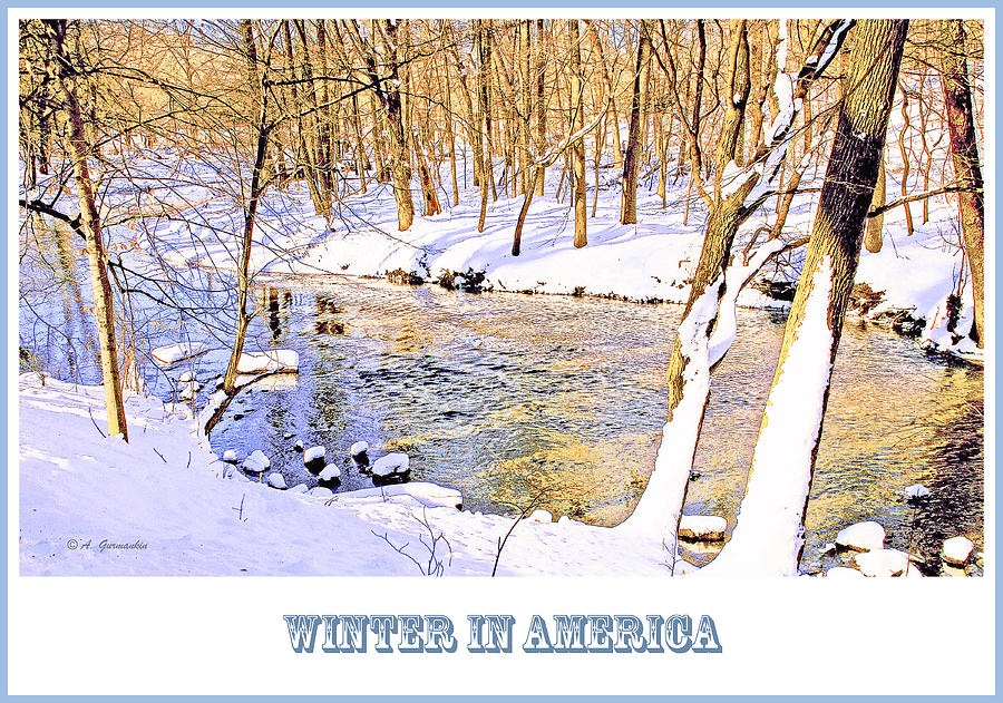 Winter on a Pennsylvania Stream #1 Digital Art by A Macarthur Gurmankin