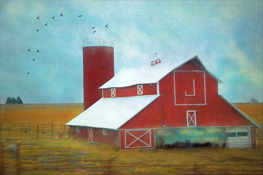Winter Red Barn #1 Photograph by Anna Louise