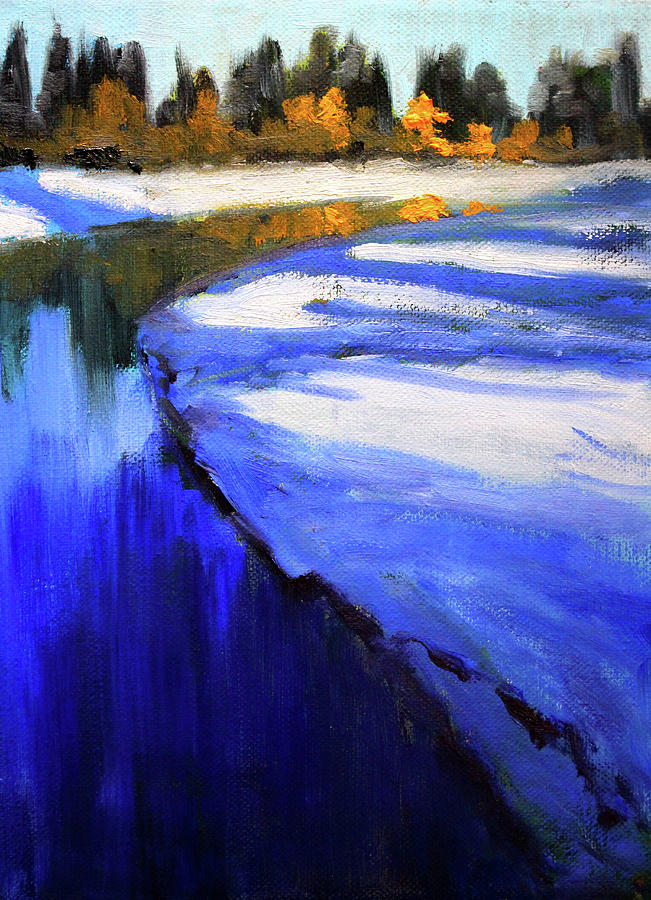 Winter River #2 Painting by Nancy Merkle