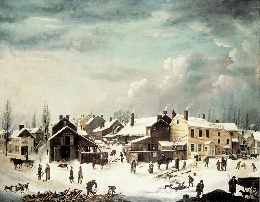 Winter Scene in Brooklyn #1 Painting by Francis Guy
